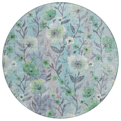Machine Washable Indoor/Outdoor Raemoore ACN2403 Floral Rug