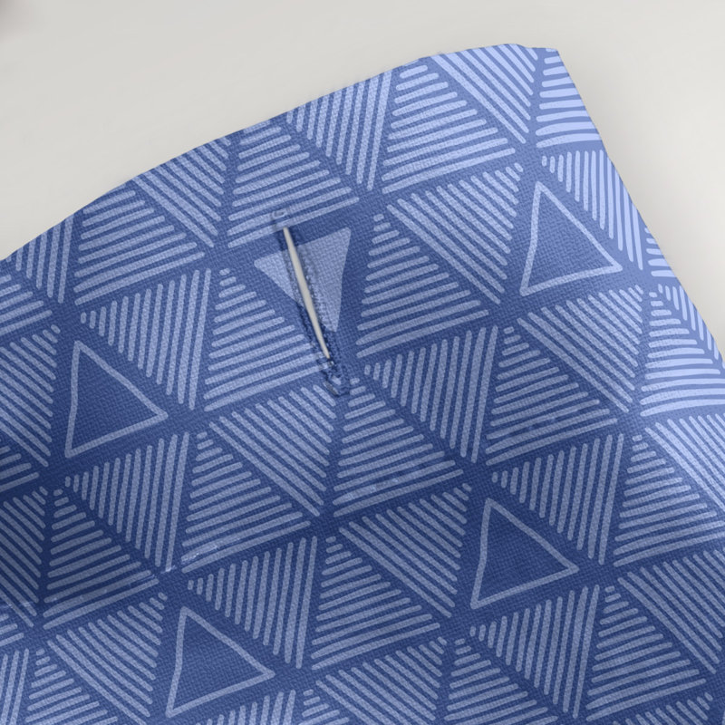 Rideau de douche simple à triangles à main classique Patricia Geoffrey, Bleu ciel