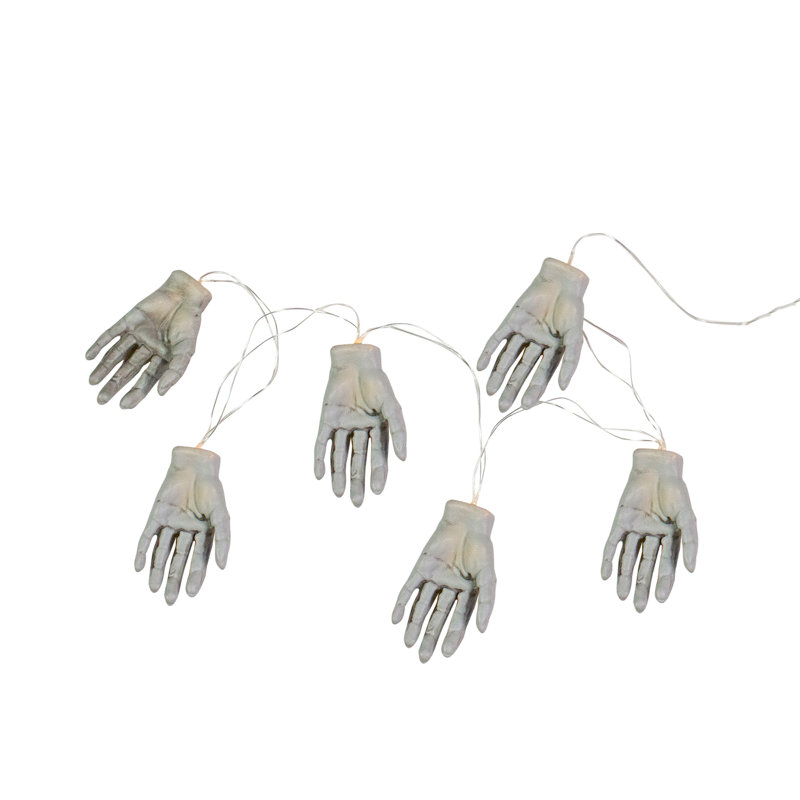 Ensemble de 6 lumières d'Halloween mains squelettes