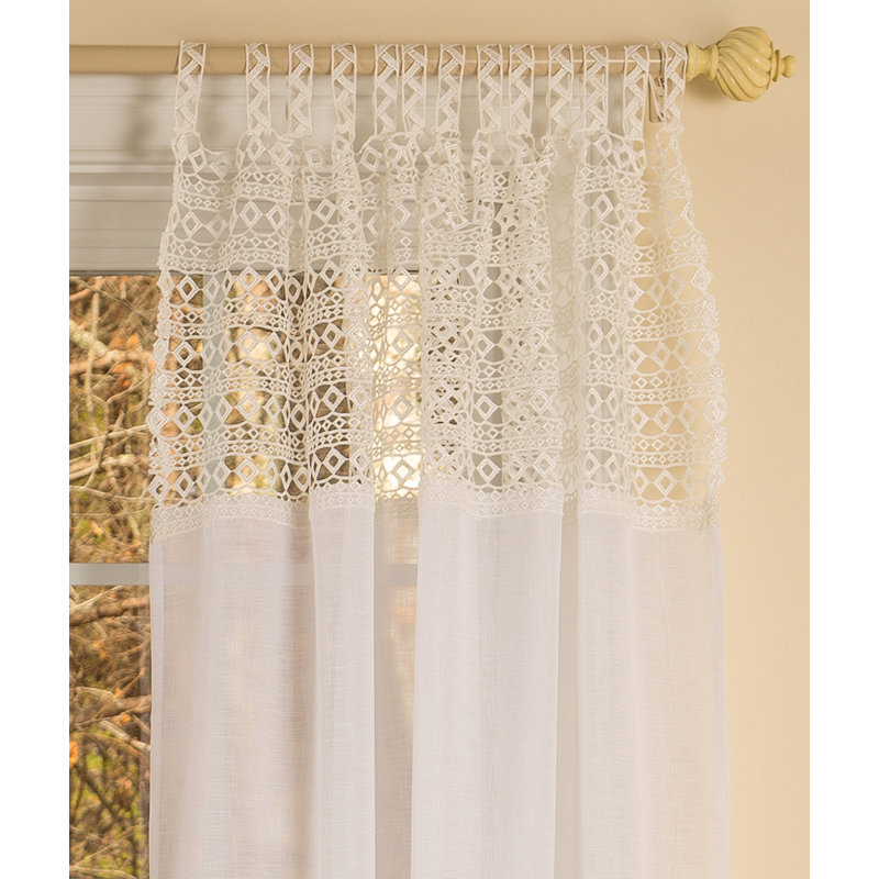 Panneau de rideau simple diaphane avec passe-tringle Shirl, Blanc, l 52 po x L 108 po