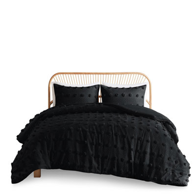 Twin/twin Xl Clip Duvet Cover , Black, With Microfiber Reverse, Inner Ties For Insertion Insert
