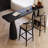 62.99" Black Rectangular Solid Wood Bar Table