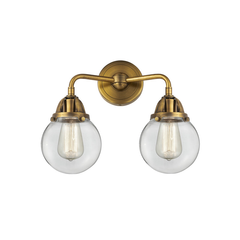 Shauna 2 - Light Vanity Light, Incandescent, Clear, Brushed Brass