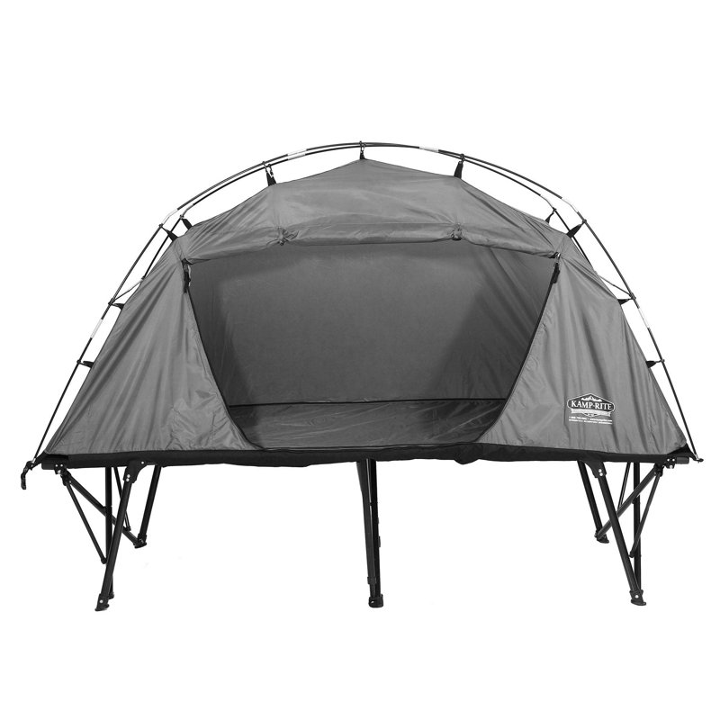 Lit de camp pliable pour 1 personne Kamp-Rite CTC XL avec sac de rangement, gris