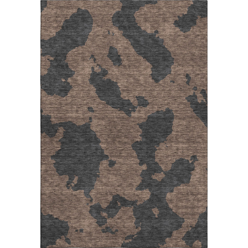 Premium Machine Washable Prisco Chocolate Rug, Rectangle 10' x 14'