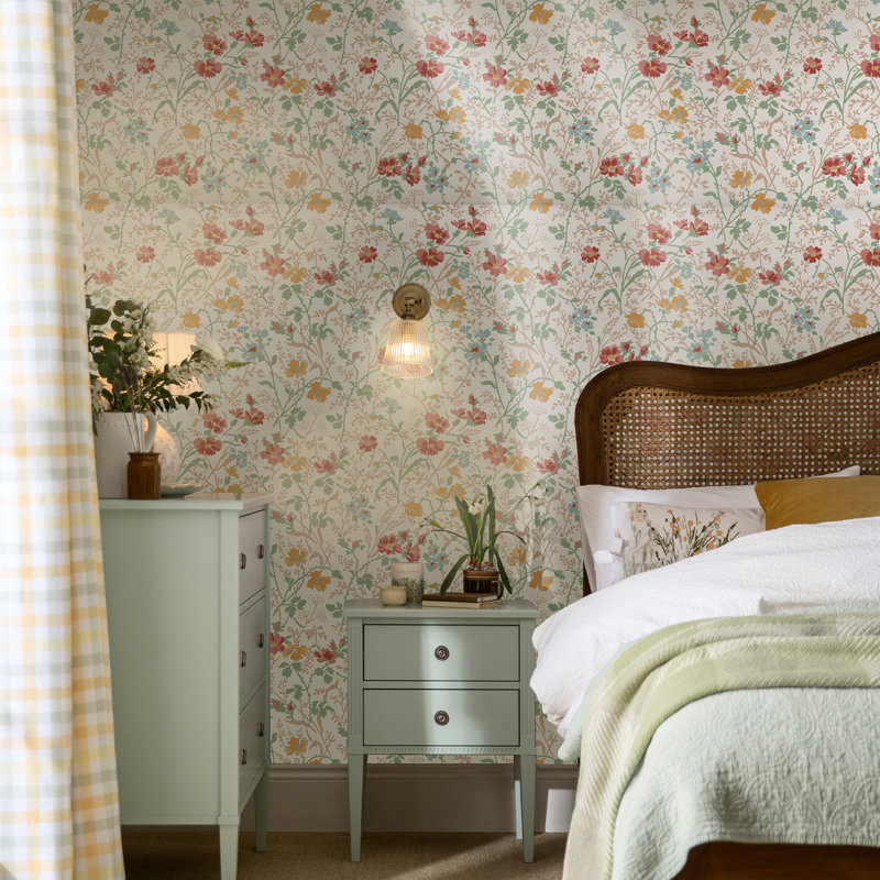 Laura Ashley Shropshire Posy Antique Pink Removable Wallpaper