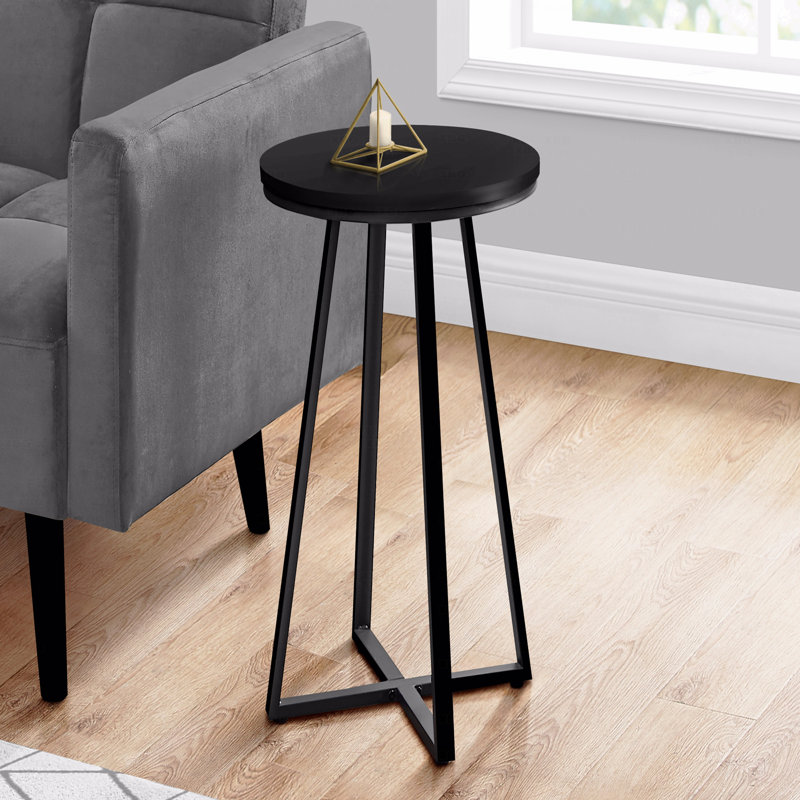 Table d'appoint, côté, rond, bout, table de chevet, stratifié, contemporain, moderne, Noir