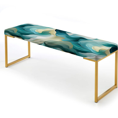 Upholstered Gold Bench