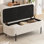 Banc de rangement rembourré crème moderne avec coussin, entrée de chambre à coucher, assemblage complet