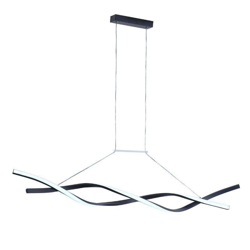Luminaire suspendu géométrique 2 lumières DEL, Noir