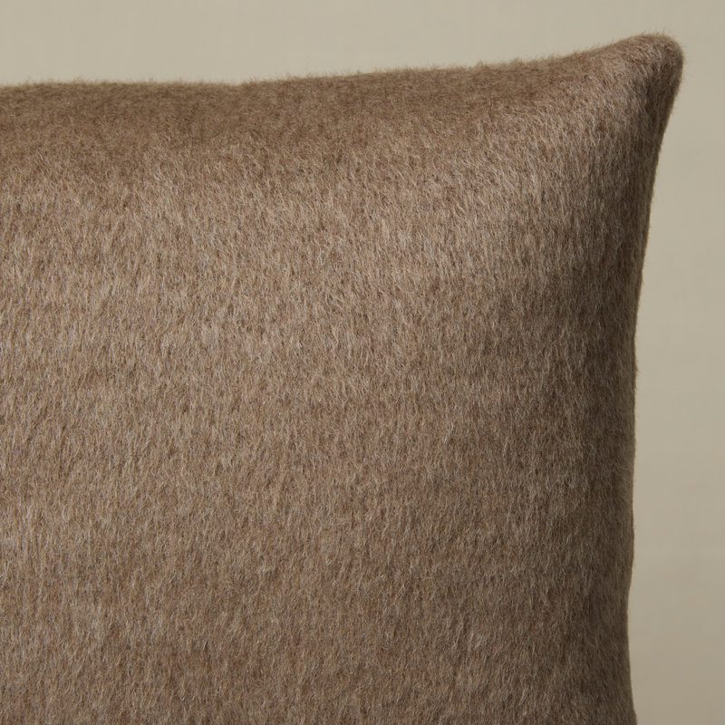Dixon Mohair Lumbar Pillow, 12" H x 18" W, Tan