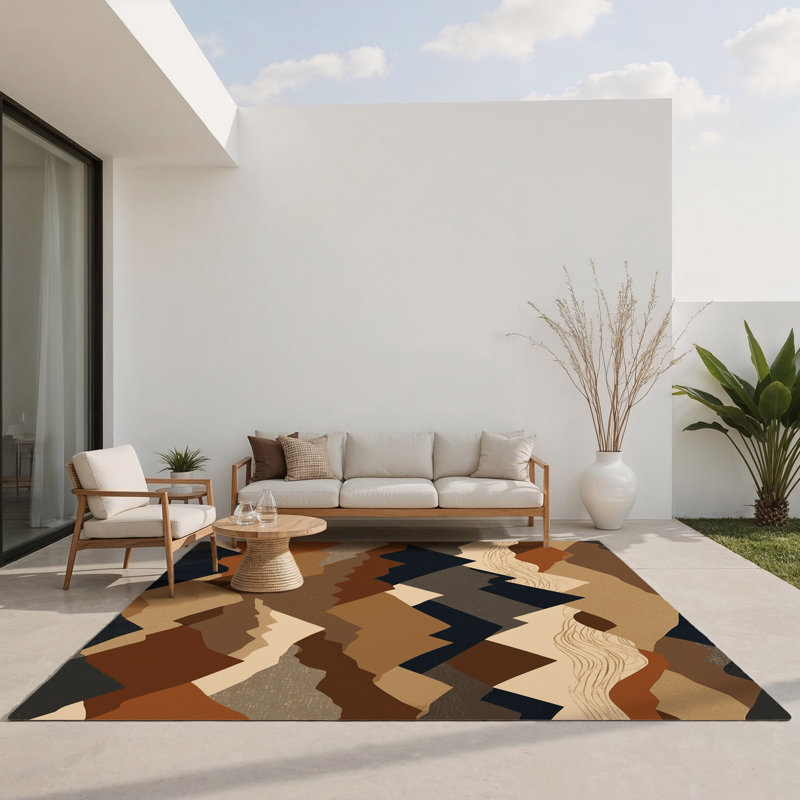 Ember Tracks Indoor And Outdoor Area Rug, Rectangle 3' x 5'