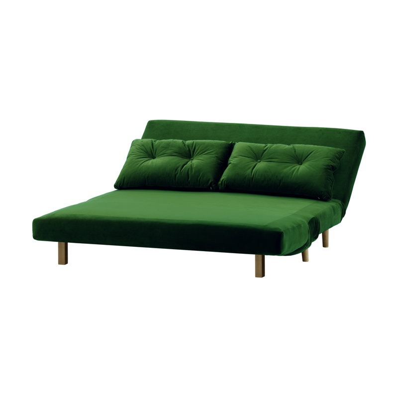 Varujhan 2 Seater Sofa Bed, Green, Wax Black,  78cm H X 120cm W X 90cm D
