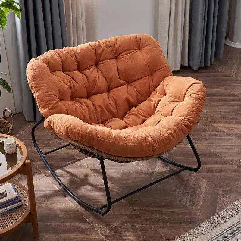 Chaise berçante en métal Afton, Orange