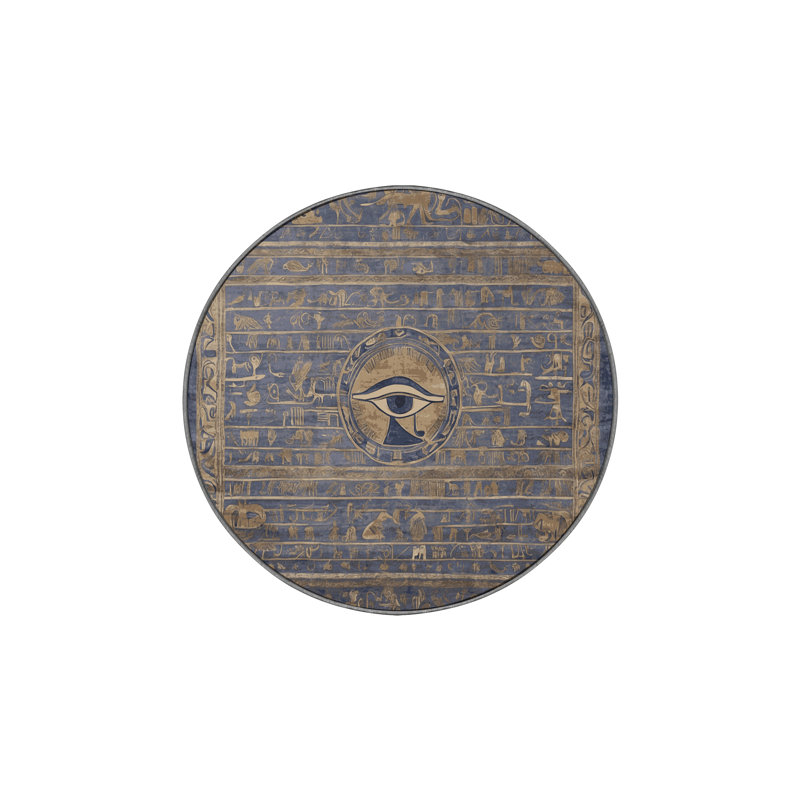 Machine Washable Gray Area Rug, Round 5'