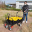 Chariot utilitaire d'extérieur pliable pliable, chariot de jardin portatif pliant robuste, porte-gobelet, poignées réglables-112834104
