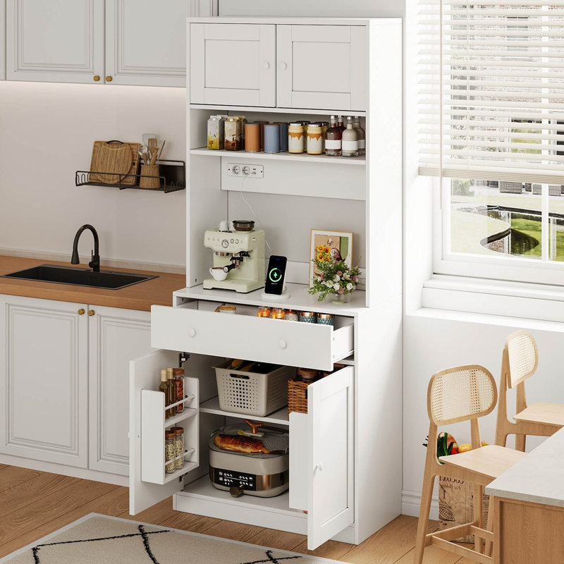 180cm Kitchen Pantry, White