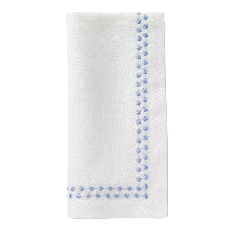Pearls Napkins, White/Ice Blue