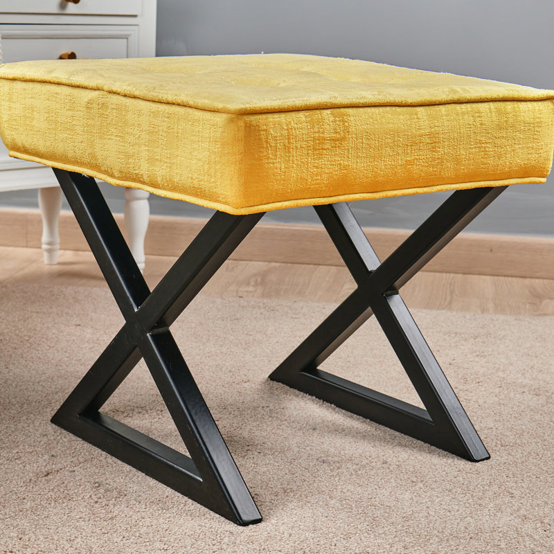 Kadra Upholstered Ottoman, Sulphur 