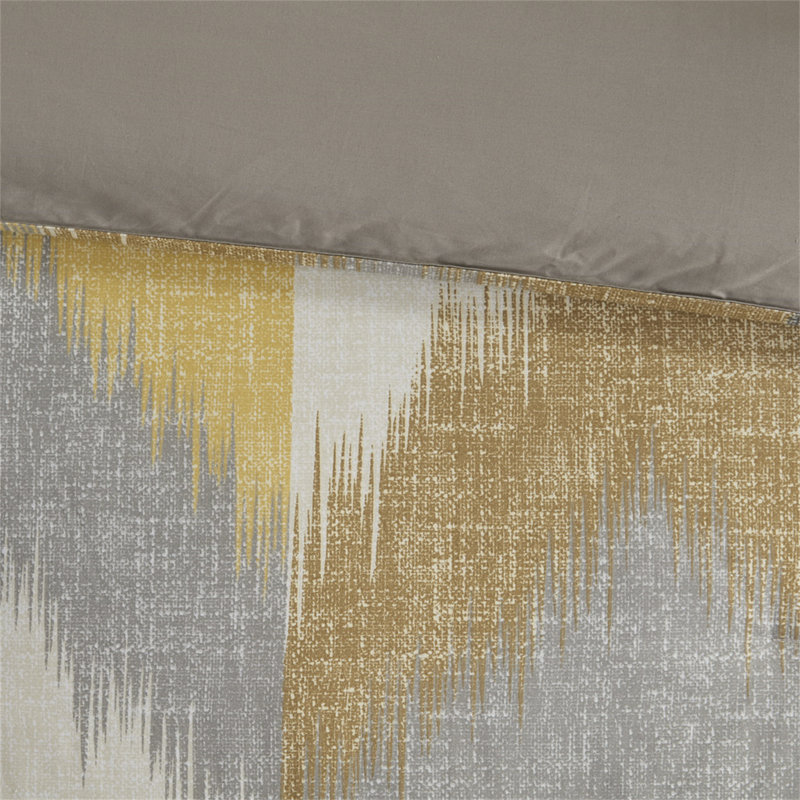 Ensemble d'édredon 3 pièces, Édredon double / grand + 2 taies décoratives eur, Jaune/gris