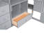 Lit mezzanine simple avec bureau en L, armoire, tiroirs et escalier élégant - Maniforme gris-831991414