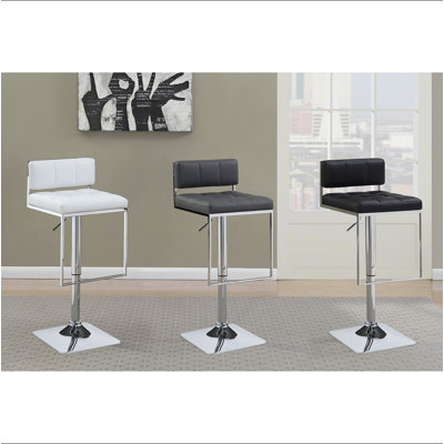 Alameda Chrome and White Adjustable Bar Stool
