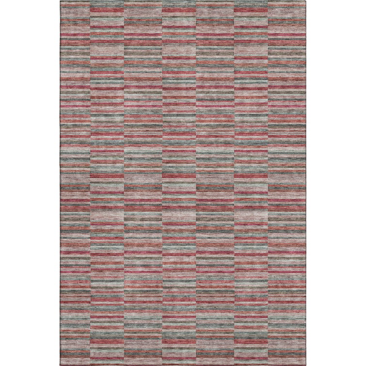 Premium Machine Washable Prisco Red Rug