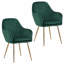 2Pcs Modern Velvet Upholstered Dining Chairs with Legs