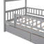 Lit simple en bois avec deux tiroirs, gris-1562084569