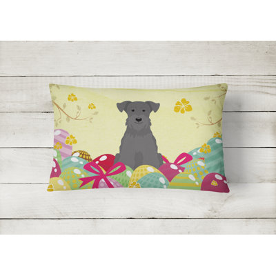 Easter Eggs Miniature Schanuzer Lumbar Pillow