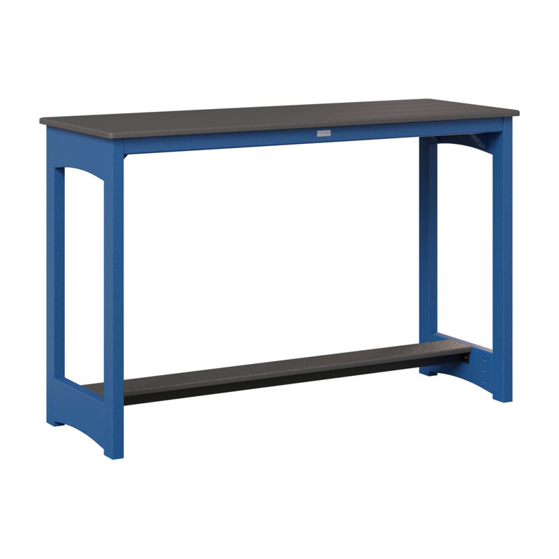 Balcony Outdoor Bar Table, Smoke Gray, 38.5" H x 60" W x 22" D, Pacific Blue