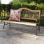 Metal/Solid Wood Outdoor Bench