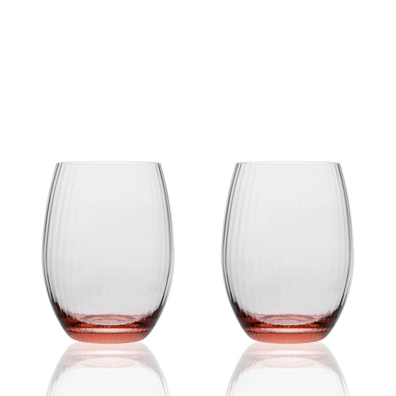 Quinn Handmade Crystal Drinking Glass, Rose