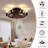 20.5" 6-Light Walnut Brown Wood Flush Mount Ceiling Fan Light with 6-Speed Remote Control, Reversible DC Motor, Timer