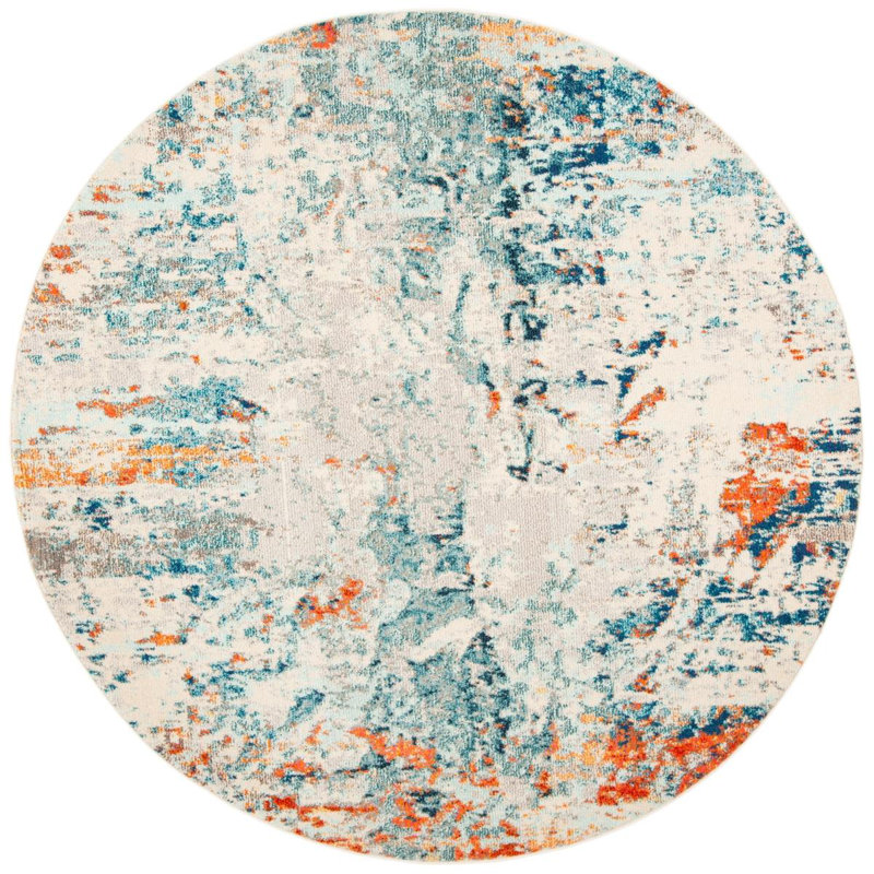 Daisetta Abstract Hand Woven Area Rug, Round 201 cm