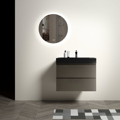 30" Gray Bathroom Vanity For - Modern Chic, Large Storage, Silent Smooth Big Space, Operation