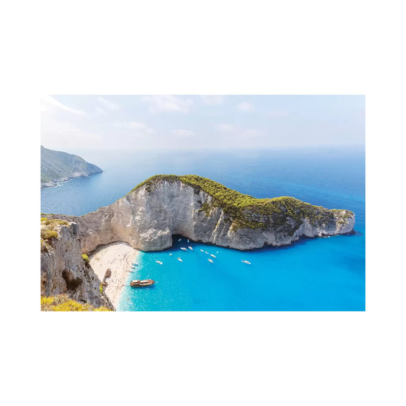 Panoramic Of Shipwreck Beach, Zakynthos, Greece by Matteo Colombo - Wrapped Canvas Print, 20.32 cm H x 30.48 cm W
