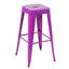 Tabourets de bar en métal sans dossier de hauteur de comptoir de 30 po Mauve de 4, non empilables, détachables, espace, assemblage, pour îlot de cuisine, bar, salle à manger - imperméable, nécessitant peu d'entretien,