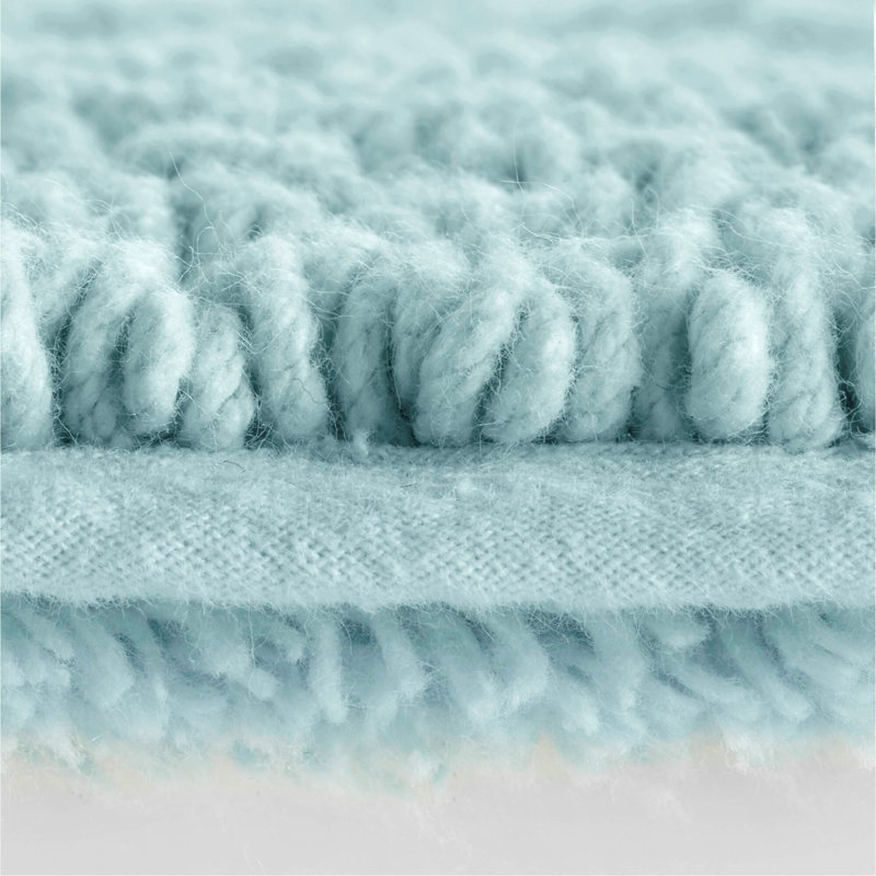 1 PCS 100% Cotton Tufted 3000 GSM Reversible Bath Rug Blue, Rectangle 1'8" x 2'6"
