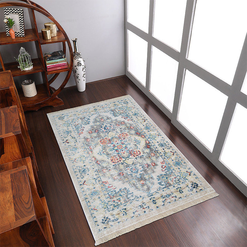 Crayton Machine Made Polyester Area Rugs - Multicolor, Oriental Design, Low Pile Machine Made Area Rugs for Living Room, Bed Room