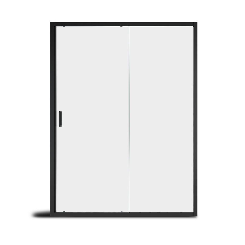 60" W x 72" H Single Sliding Framed Shower Door, Black