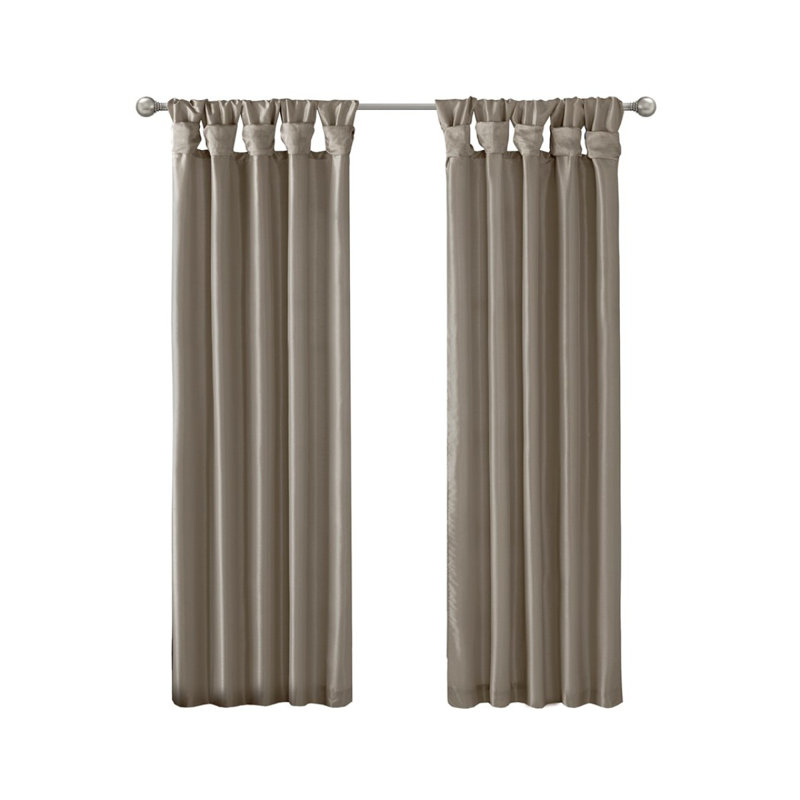 Panneau de rideau de fenêtre Twist Tab, Étain, L 50,09 po x L 108,09 po