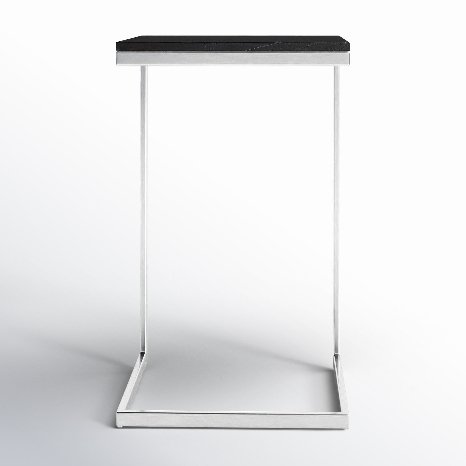 Ollie End Table, Black Top/Silver Base