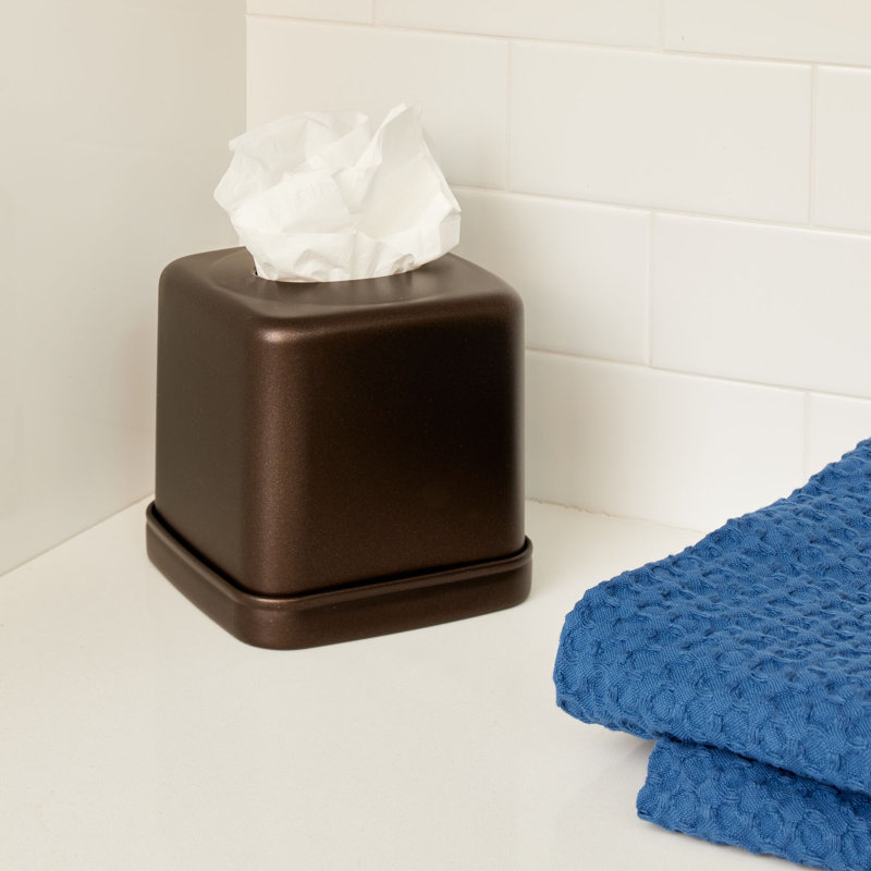 Bronze Metal Square Tissue Box Cover for Bathroom