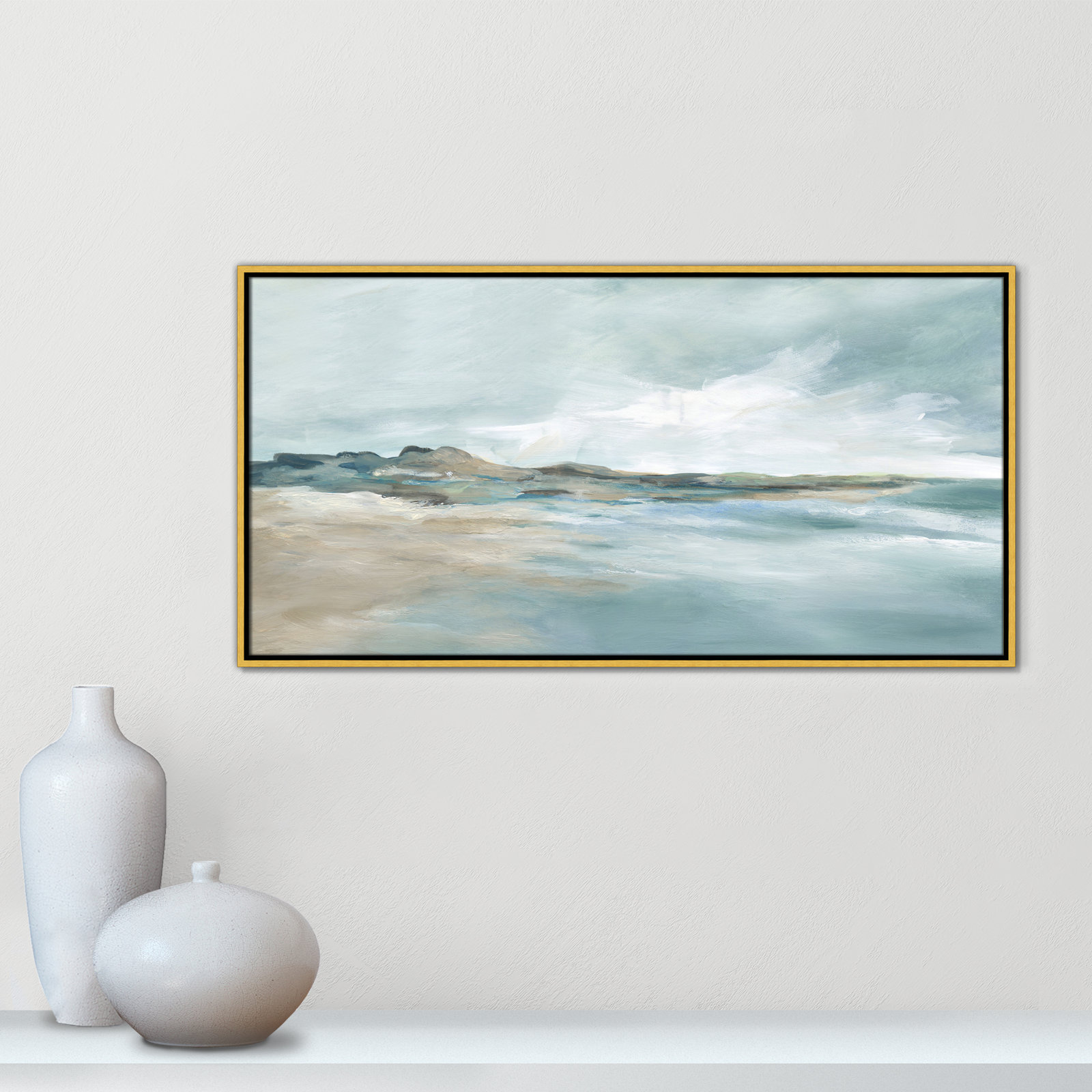 Sandpoint Print by Carol Robinson, 21.5" H x 41.5" W, Gold