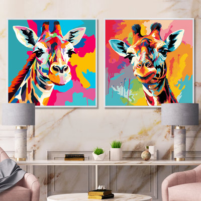 Portrait de girafe coloré I