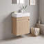 Meuble-lavabo mural moderne avec lavabo réversible SMC, porte à pousser et charnières à fermeture en douceur