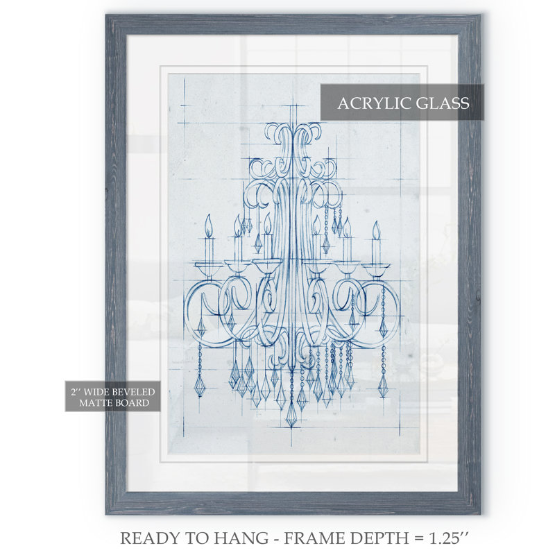 «Chandelier II» par Paul Cezanne - reproduction d'art encadrée, H 22 po x l 18po x P 1,25 po, Papier encadré gris, Blanc