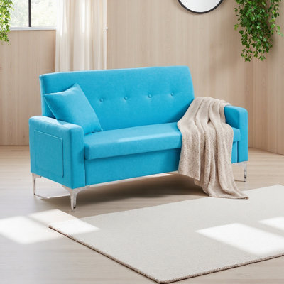 57 Inch Double Sofa with Storage, Practical Stylish Couch for Living Room Apartment Home Office