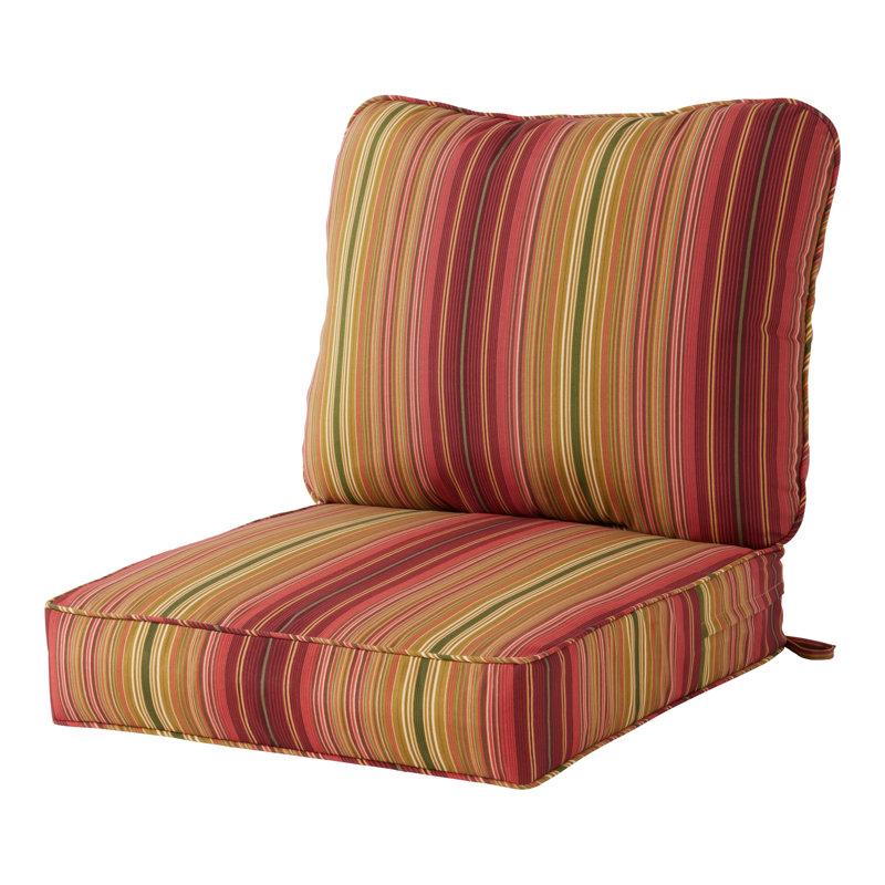 Coussin de siège pour chaise d'extérieur Lester, Rayure Kinnabari